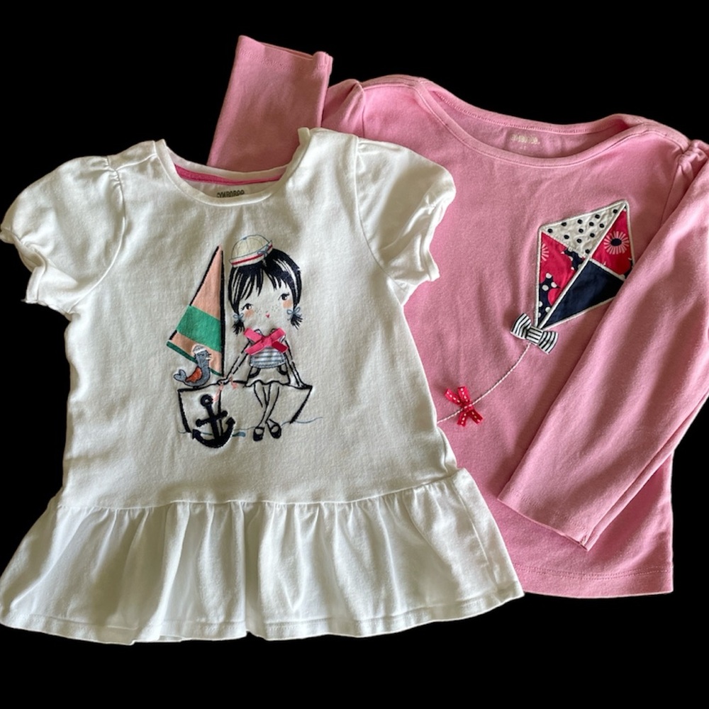 Gymboree White and Pink Girls Tops